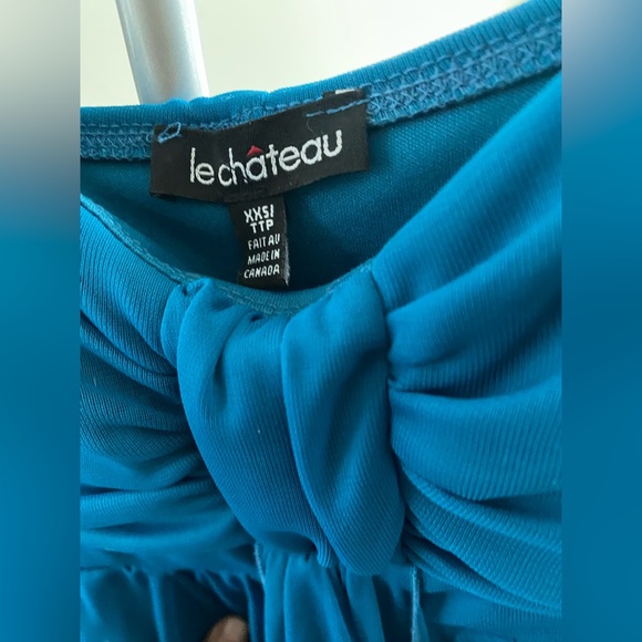 Blue le chateau chiffon dress knee length - Picture 4 of 10